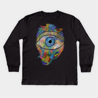 Blue eye rainbow mist Kids Long Sleeve T-Shirt